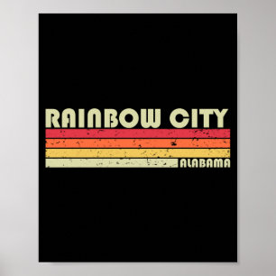 Rainbow City Al Alabama Funny City Home Roots Gift Poster