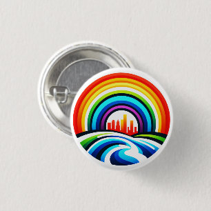 Rainbow City - Urban Hope & Diversity 3 Cm Round Badge