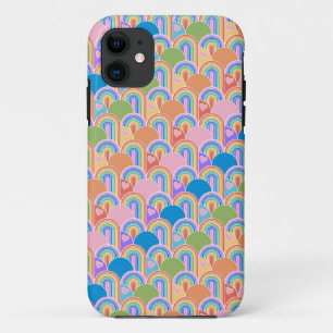 Rainbow Clamshell with hearts Phone Case