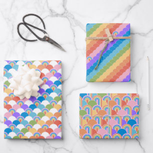 Rainbow Clamshells Wrapping paper