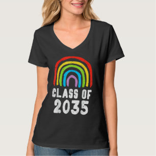 Rainbow Class Of 2035 Grow With Me Cute Boys Girls T-Shirt