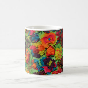 Rainbow Clay Flowers Coffee Mug
