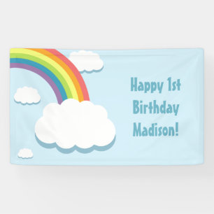 Rainbow Cloud Birthday Banner