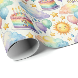 Rainbow Cloud Birthday Wrapping Paper