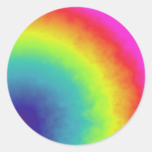 rainbow cloud classic round sticker