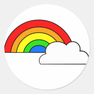 Rainbow Cloud Classic Round Sticker