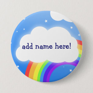 Rainbow cloud custom name - button badge