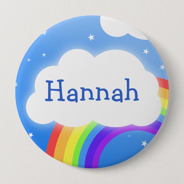 Rainbow cloud custom name  - button badge (Front)