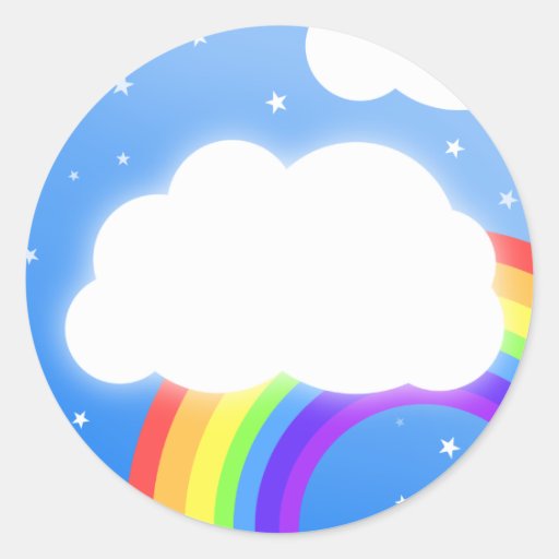 Image of Rainbow cloud custom name - stickers