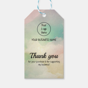 Rainbow cloud gradient business card thank you gift tags