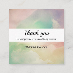 Rainbow cloud gradient business thank you card