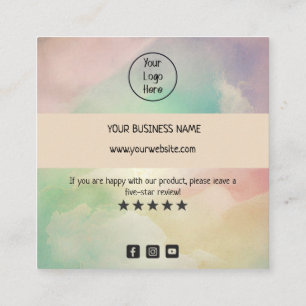Rainbow cloud gradient business thank you card