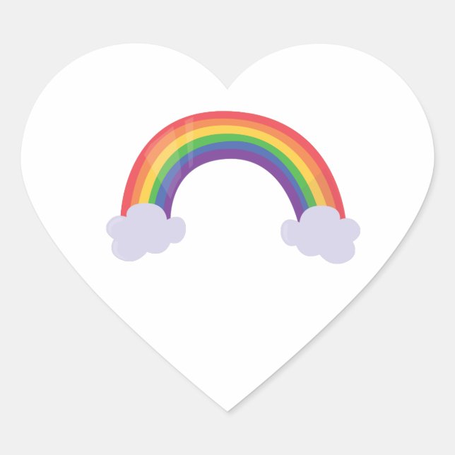 Rainbow Cloud Heart Sticker (Front)
