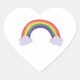 Rainbow Cloud Heart Sticker