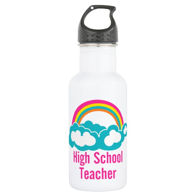 Rainbow Cloud High School Teacher 532 Ml Water Bottle (Front)