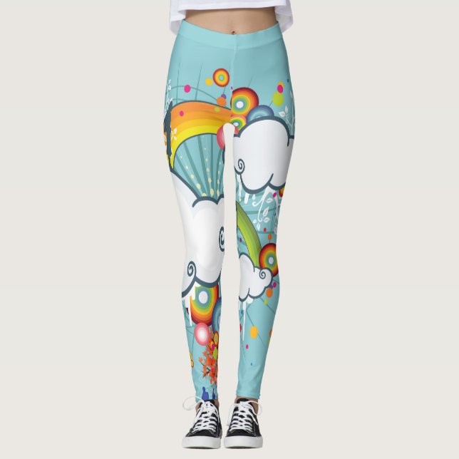 Rainbow Cloud People Leggings (Front)