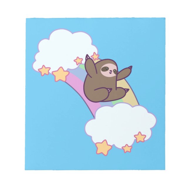 Rainbow Cloud Sloth Notepad (Front)