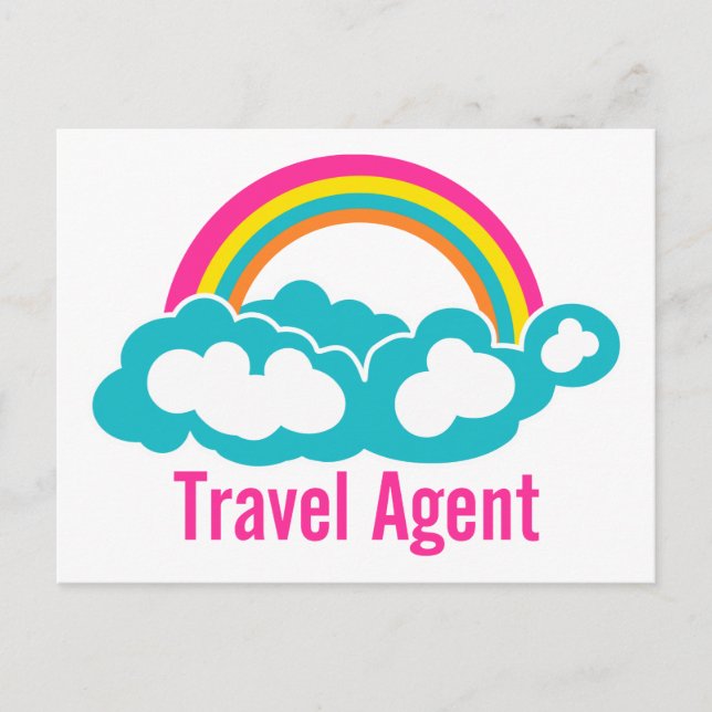 Rainbow Cloud Travel Agent Postcard (Front)