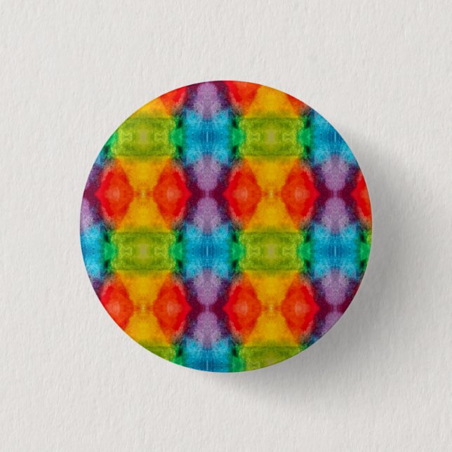 Rainbow Cloud Watercolor Art 3 Cm Round Badge (Front)