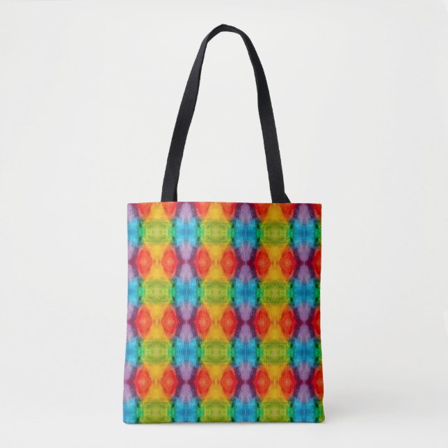 Rainbow Cloud Watercolor Art Tote Bag (Front)
