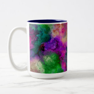 Rainbow Clouds Abstract Two-Tone Coffee Mug