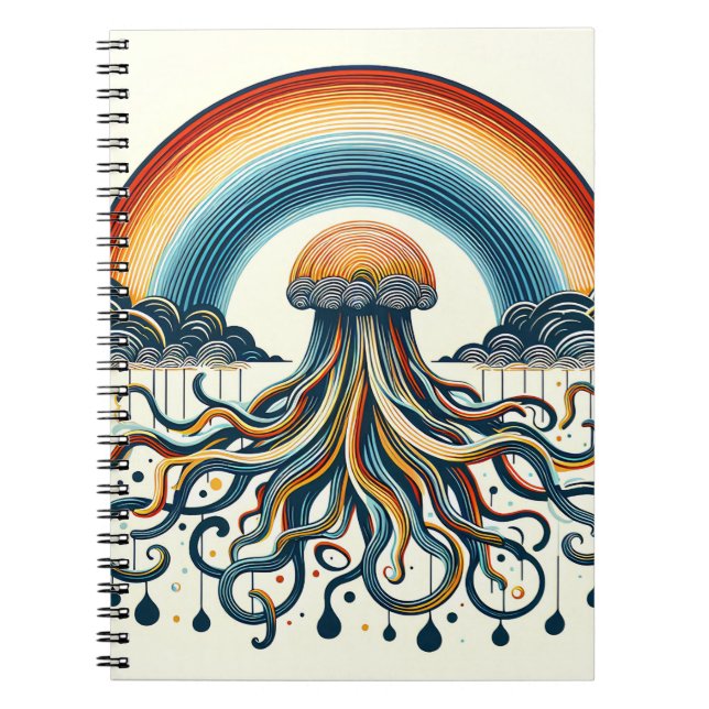 Rainbow Clouds and Tendrils  Notebook (Front)