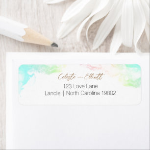 Rainbow Clouds Baby Shower Return Address Label