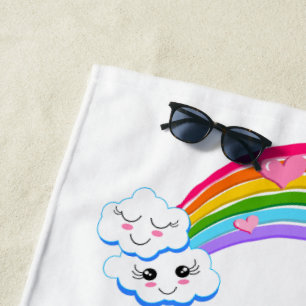Rainbow Clouds Beach Towel
