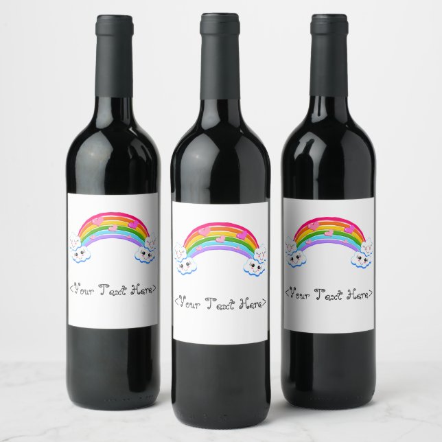 Rainbow Clouds Bottle Labels (Bottles)