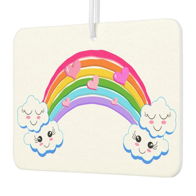 Rainbow Clouds Car Freshener (Left)