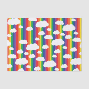 Rainbow & Clouds Cute 1st Birthday Party Tissue Paper