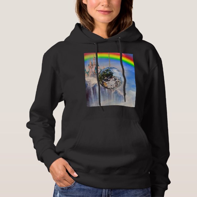 Rainbow Clouds Disco Ball Hoodie (Front)