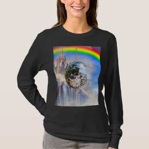 Rainbow Clouds Disco Ball T-Shirt