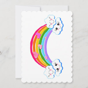 Rainbow Clouds Flat Greeting Card