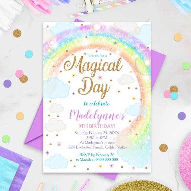 Rainbow Clouds Invitation Magical Day (Creator Uploaded)