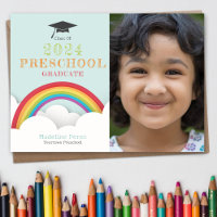 Rainbow Clouds Kids Preschool Graduation Photo