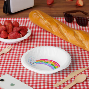 Rainbow Clouds Paper Bowls Plate