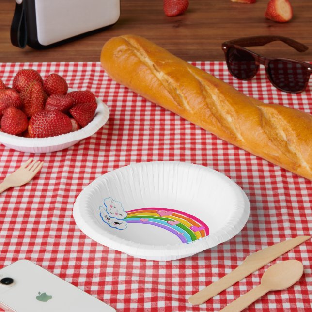 Rainbow Clouds Paper Bowls Plate (Picnic)