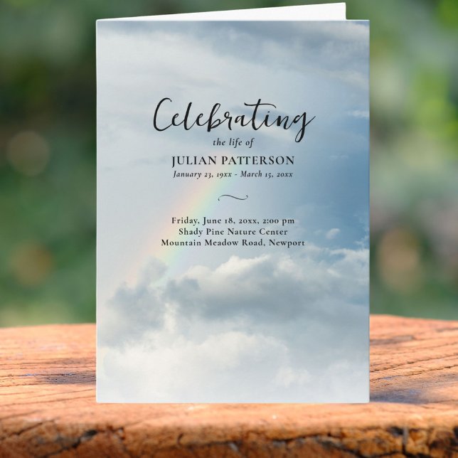 Rainbow Clouds Photo, Celebration of Life Funeral Programme (Creator Uploaded)