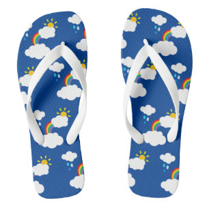 Rainbow, Clouds, Rain & Sun Flip Flops