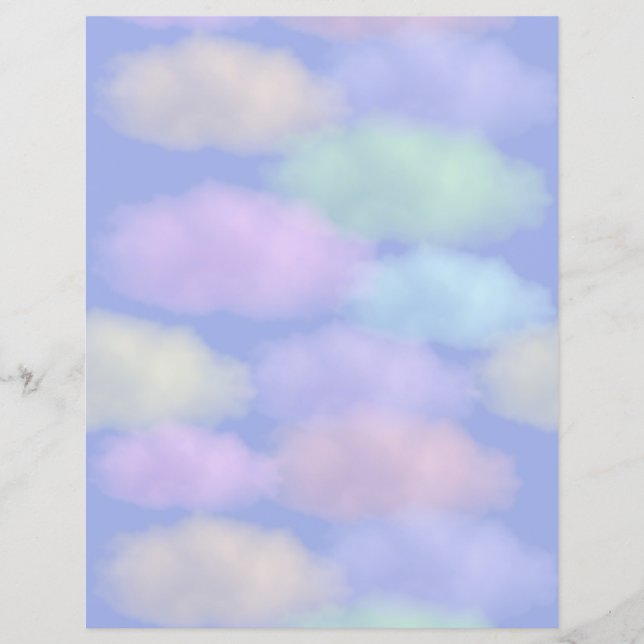 Rainbow Clouds Scrapbook Paper (Front)