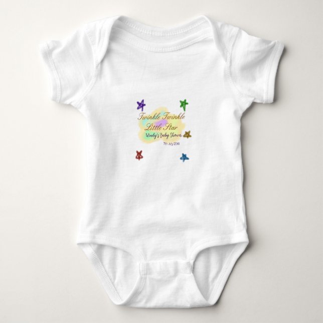 Rainbow clouds twinkle Twinkle Little Star baby Bodysuit (Front)