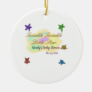 Rainbow clouds twinkle Twinkle Little Star baby Ceramic Tree Decoration
