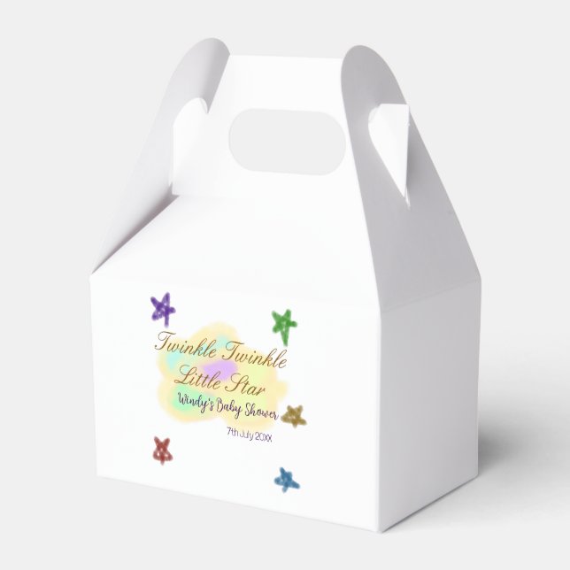 Rainbow clouds twinkle Twinkle Little Star baby Favour Box (Front Side)