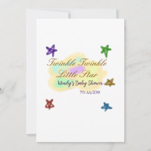 Rainbow clouds twinkle Twinkle Little Star baby Invitation