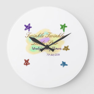 Rainbow clouds twinkle Twinkle Little Star baby Large Clock