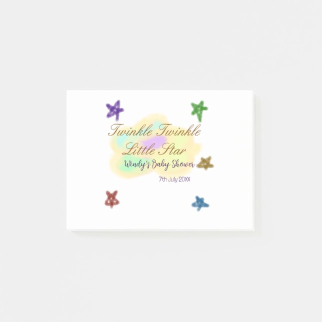Rainbow clouds twinkle Twinkle Little Star baby Post-it Notes (Front)
