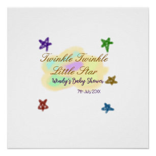 Rainbow clouds twinkle Twinkle Little Star baby Poster