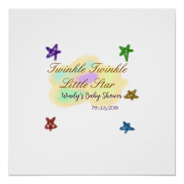 Rainbow clouds twinkle Twinkle Little Star baby Poster (Front)