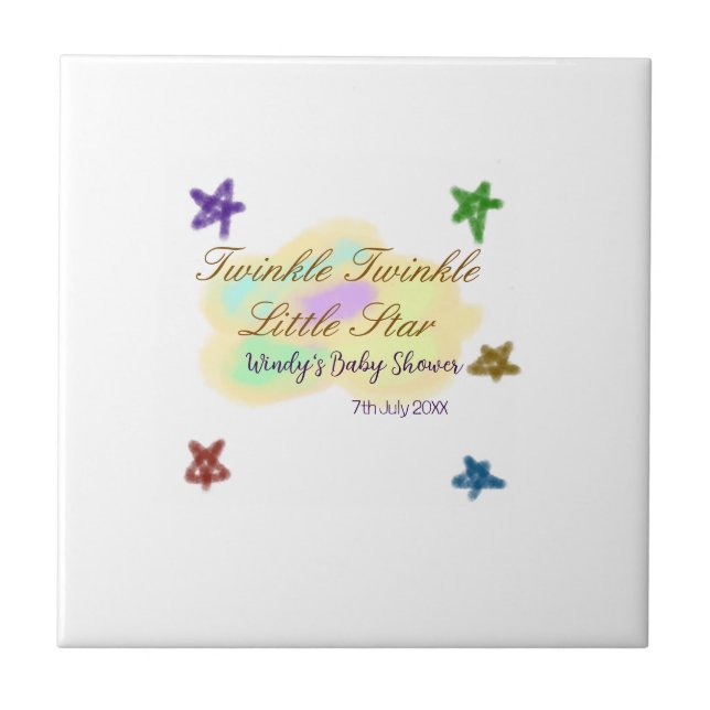 Rainbow clouds twinkle Twinkle Little Star baby Tile (Front)